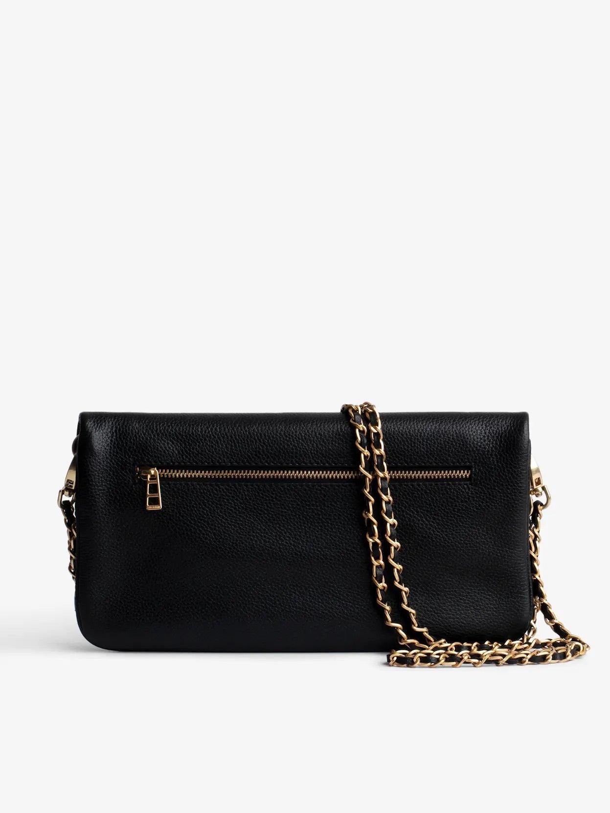 Z & V - Pochette noire en cuire et dorée